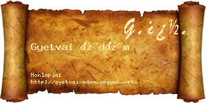 Gyetvai Ádám névjegykártya