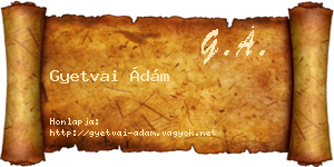 Gyetvai Ádám névjegykártya